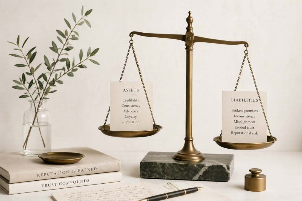 Balance of reputation and trust